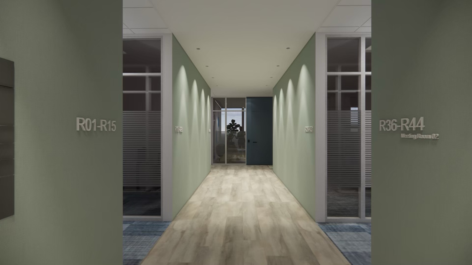 5F Regus 獨立辦公室與會議室廊道
