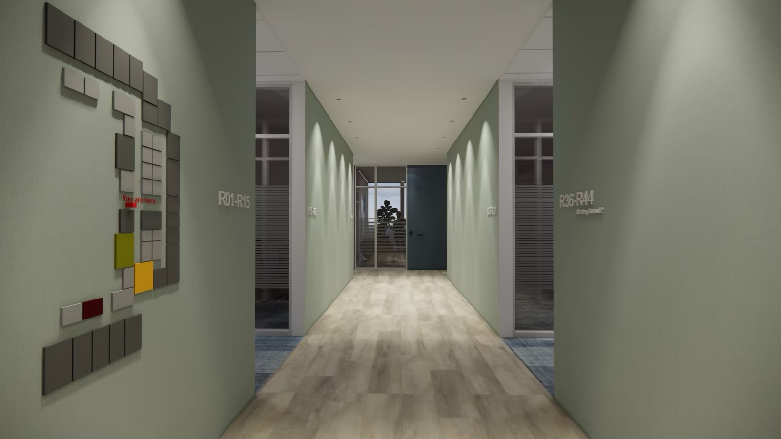 5F Regus 辦公室廊道與空間導引牆